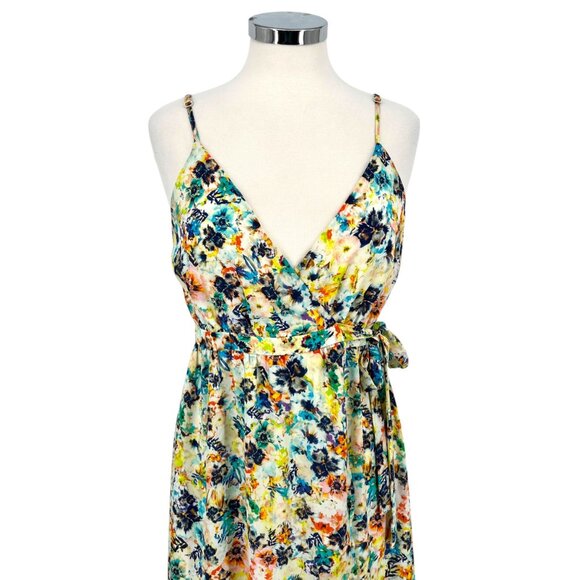 June & Hudson Floral Maxi Wrap Summer Dress Multicolor Size Medium - Picture 2 of 13